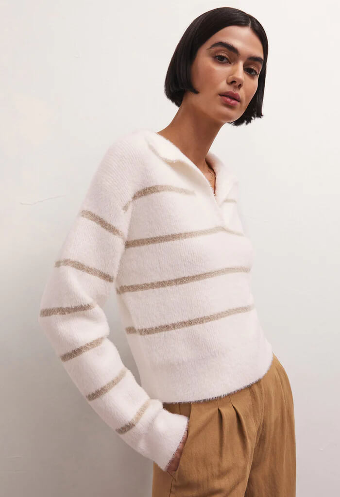 Monique Stripe Sweater-Sandstone