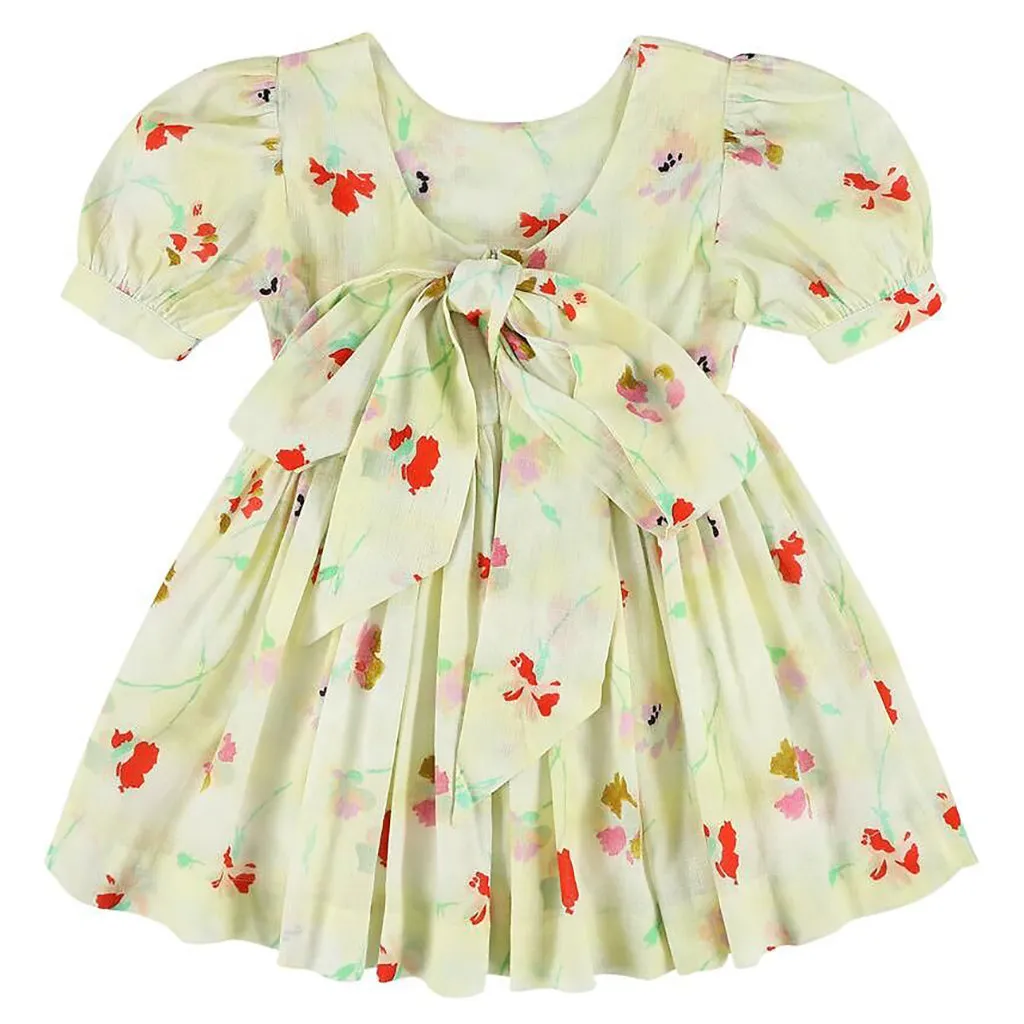 Morley Child Girl Ursula Dress Field Citrus Yellow Floral