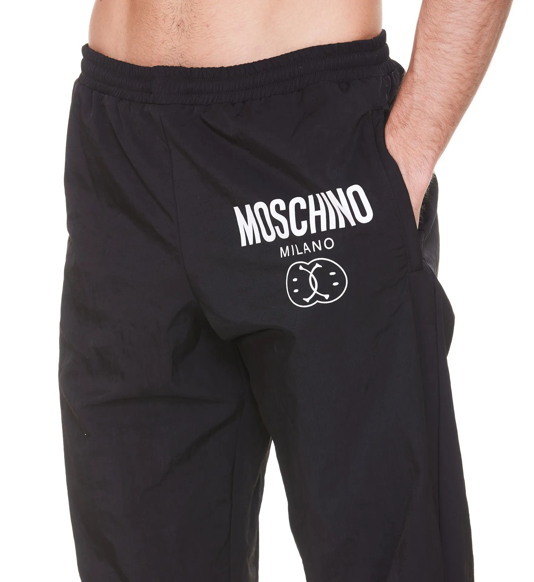 Moschino Logo-Print Elastic Trank Pants