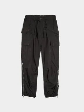 Multi Pockets Loose Fit Pants, Black