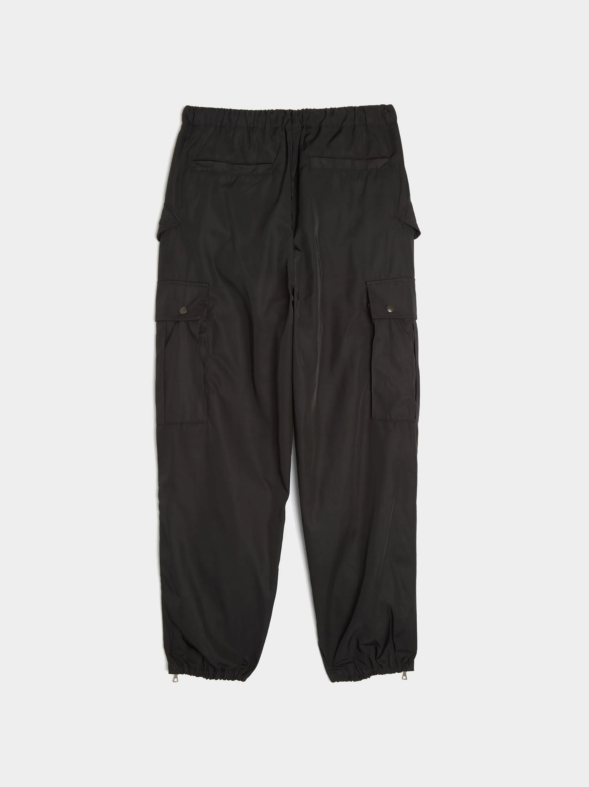 Multi Pockets Loose Fit Pants, Black