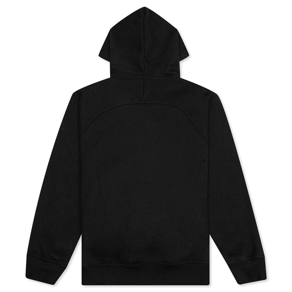 Oversized Feathered Hoodie - Black