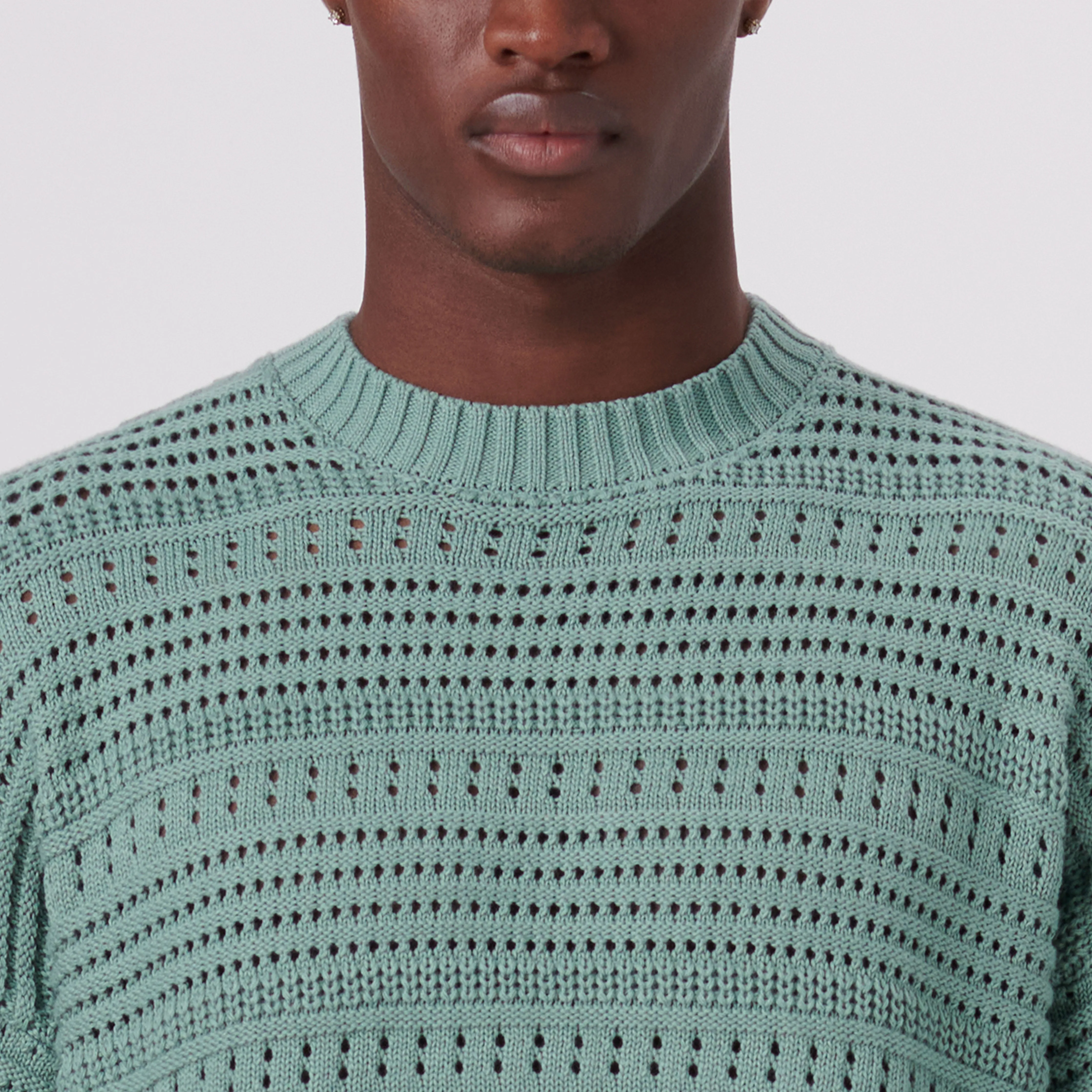 Patterned Crew Neck Sweater