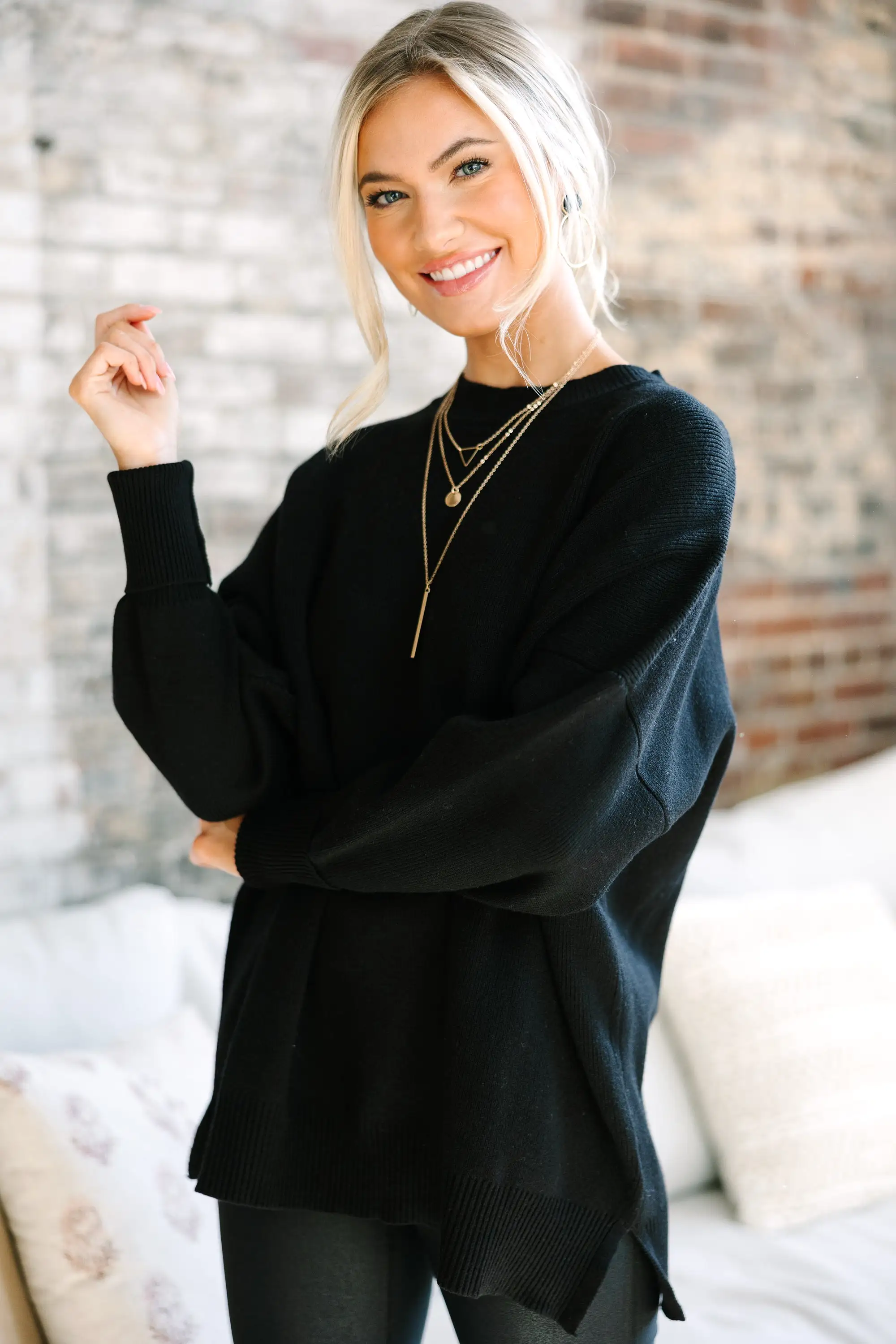 Perfectly You Black Mock Neck Sweater