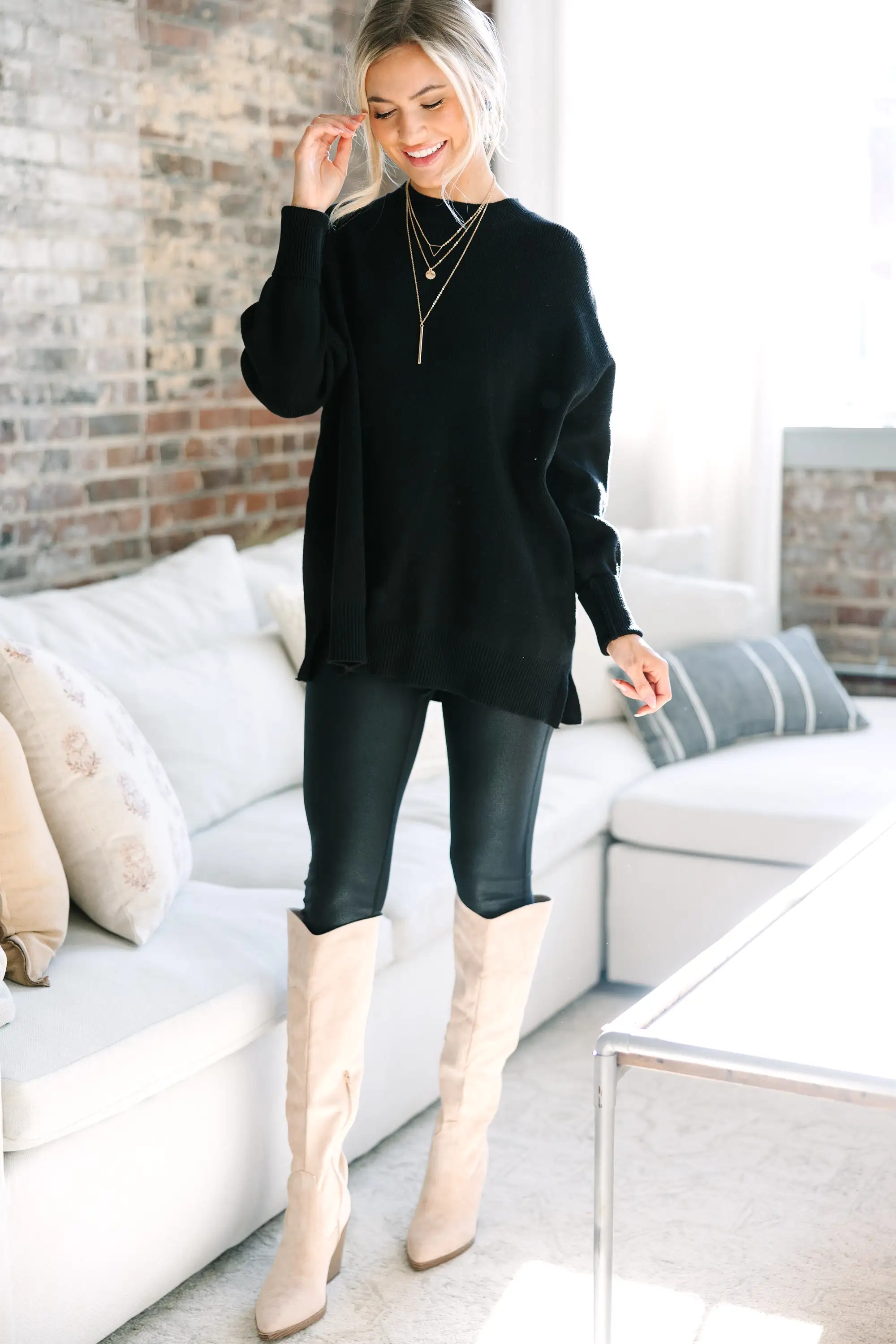 Perfectly You Black Mock Neck Sweater