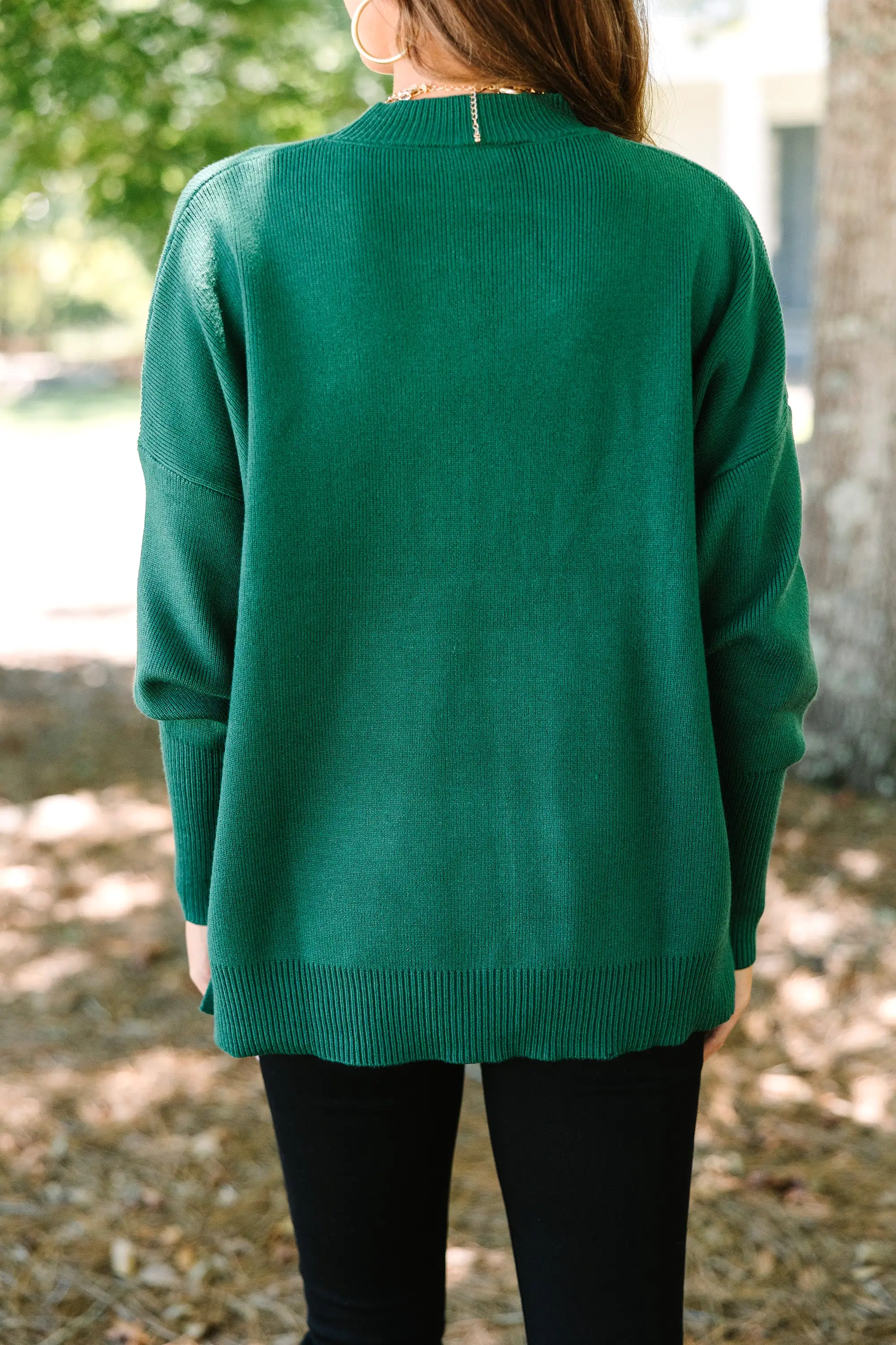 Perfectly You Emerald Green Mock Neck Sweater