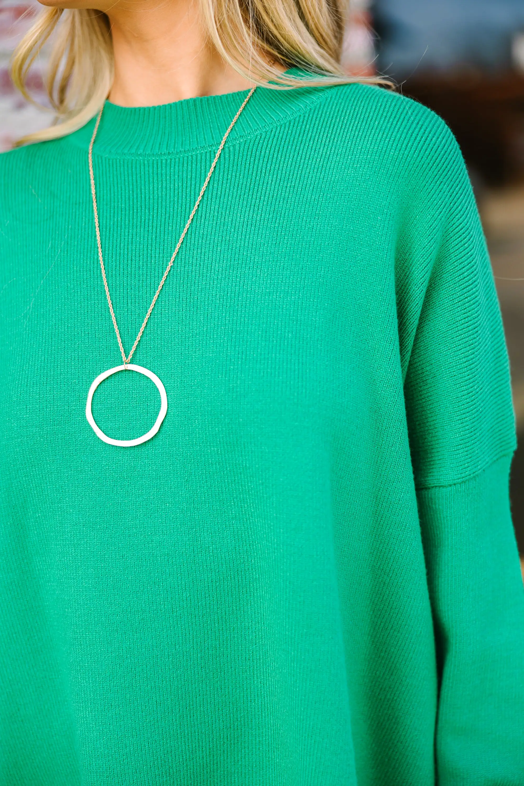 Perfectly You Green Mock Neck Sweater