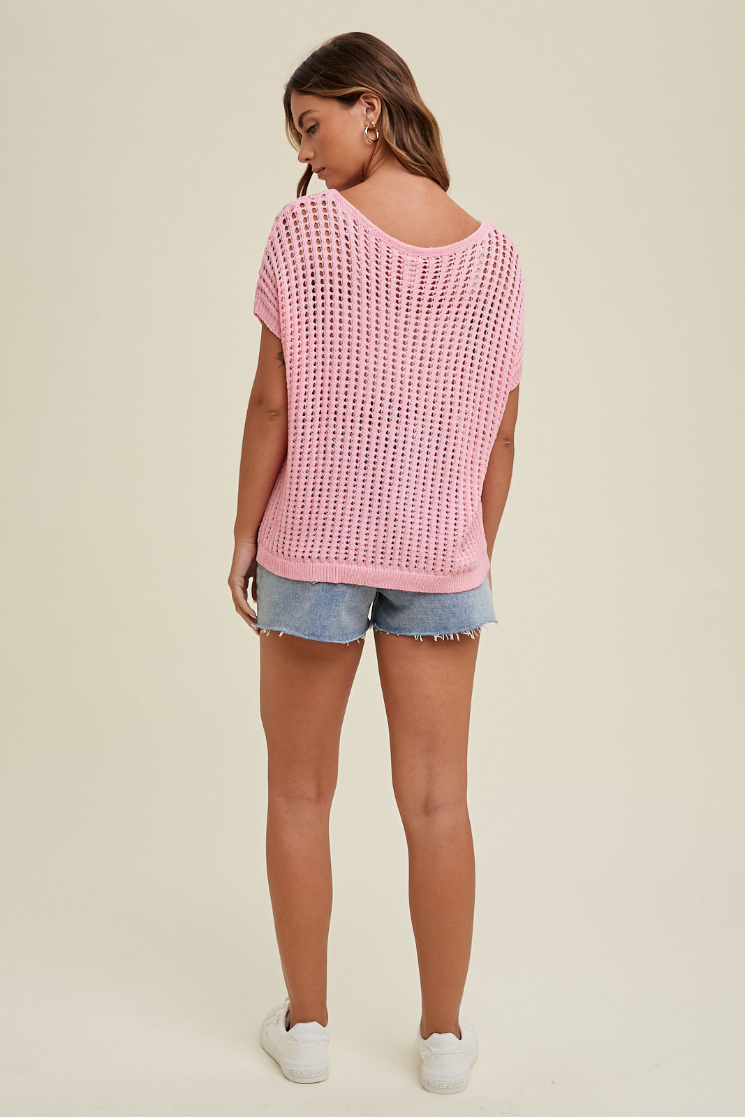 Pink Drop Shoulder Sweater