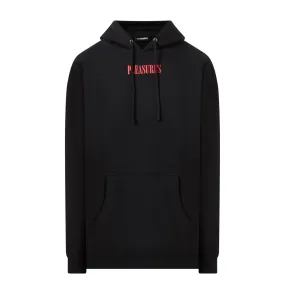 PLEASURES Vertical Logo Hoodie - Black