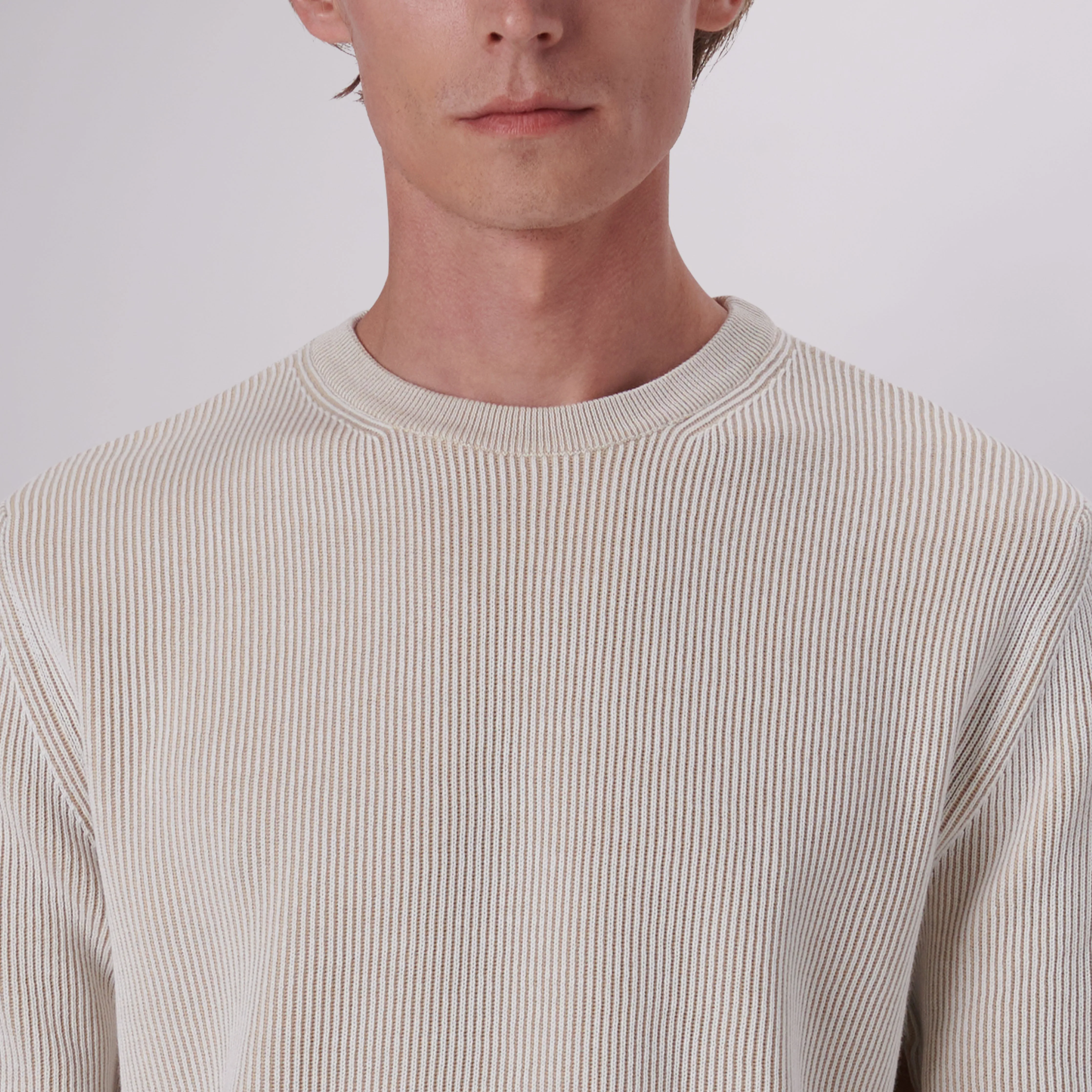 Rib Knit Crew Neck Sweater