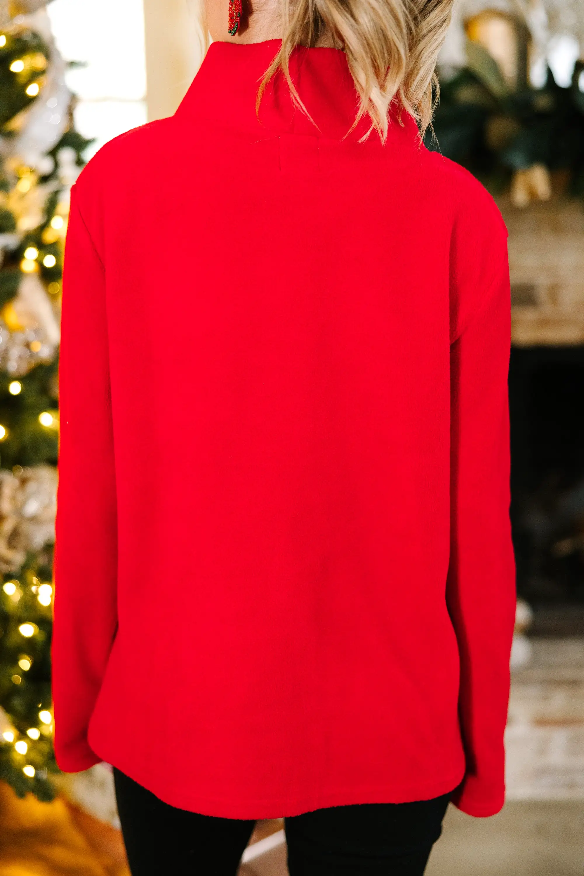 Seal The Deal Red Mock Neck Sweater