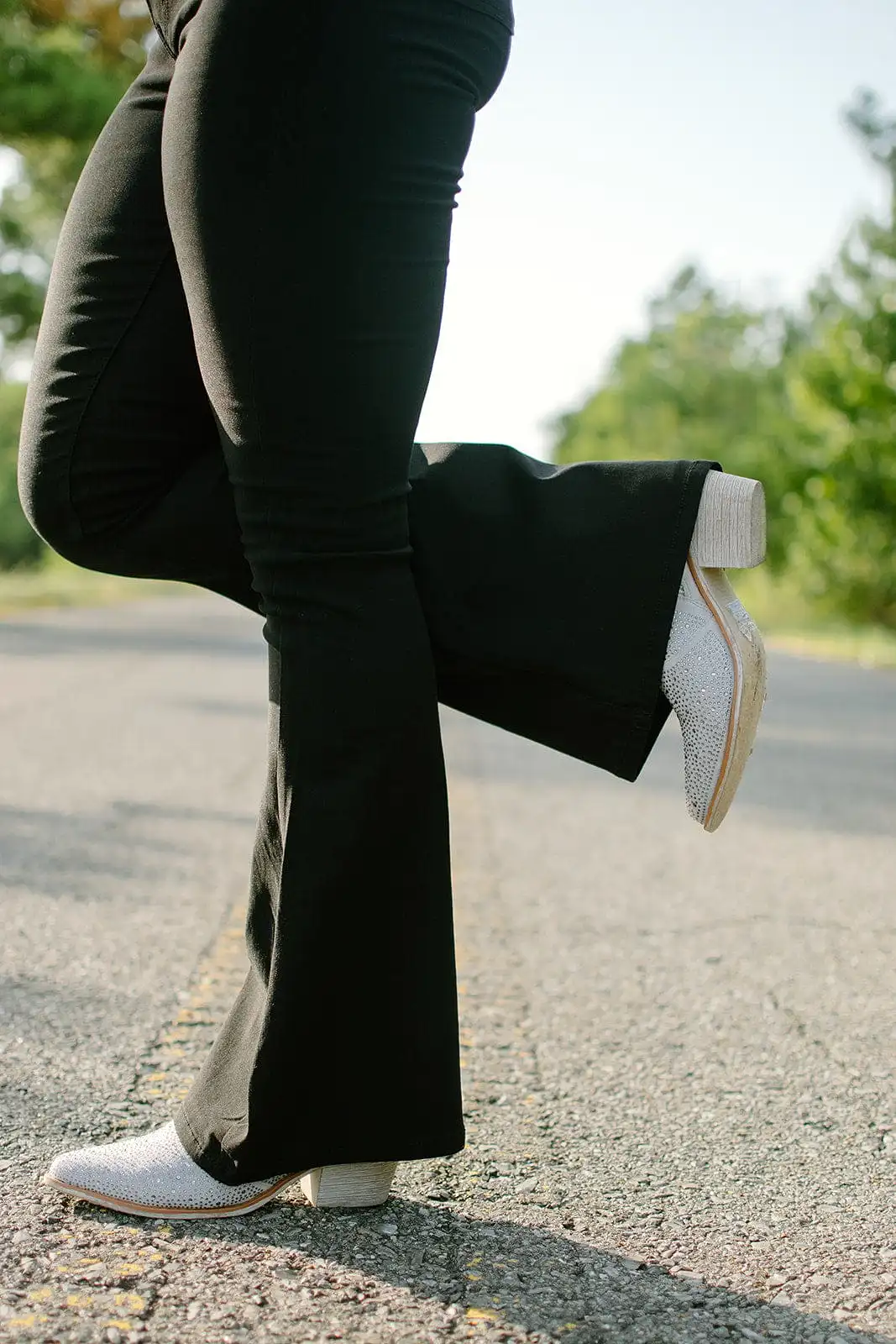 Silver Rhinestone Western Bootie