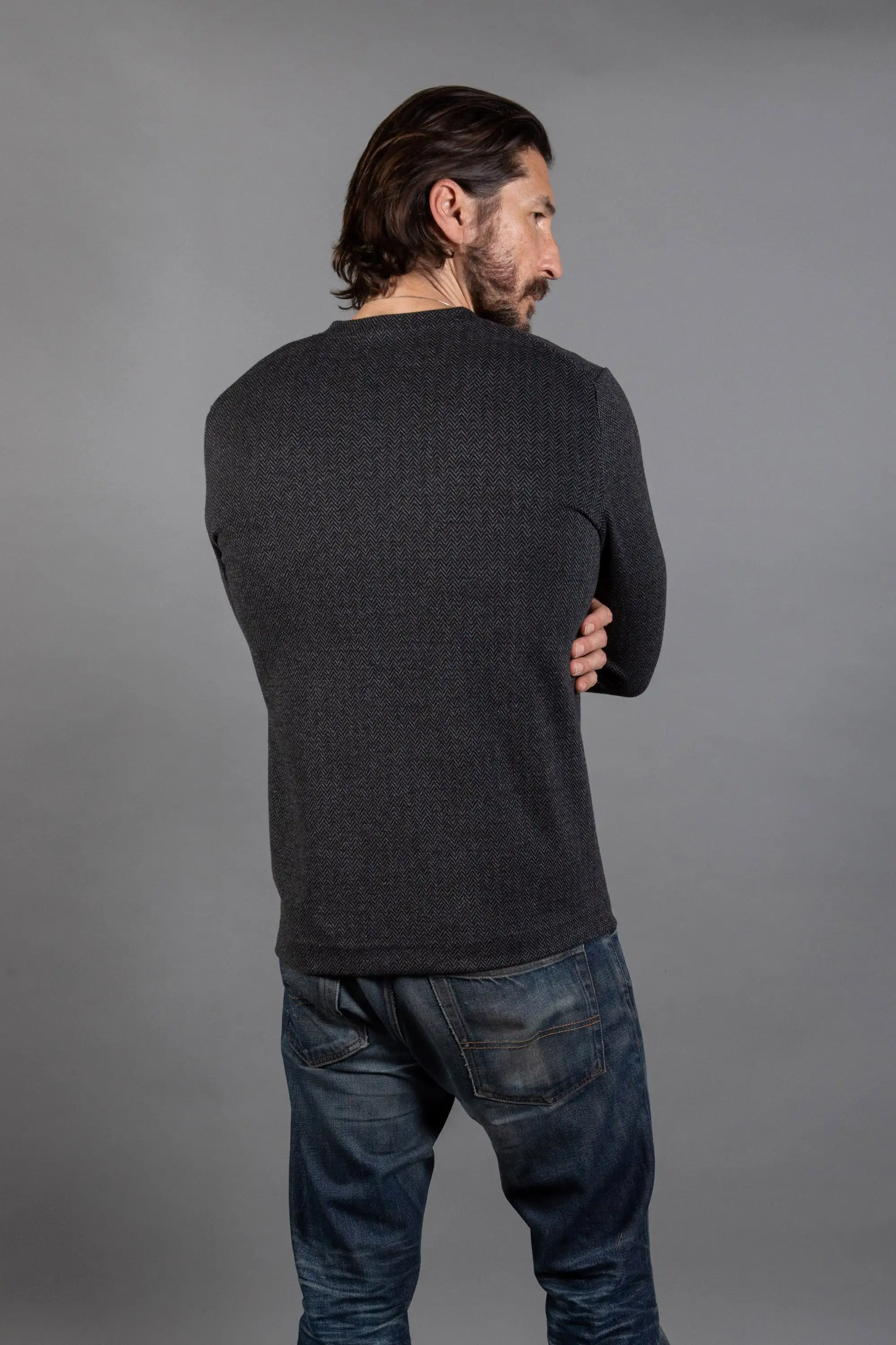 Spencer Herringbone V-Neck Sweater