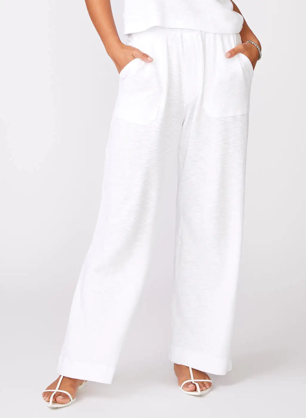 Thermal Slub Carpenter Pant in White