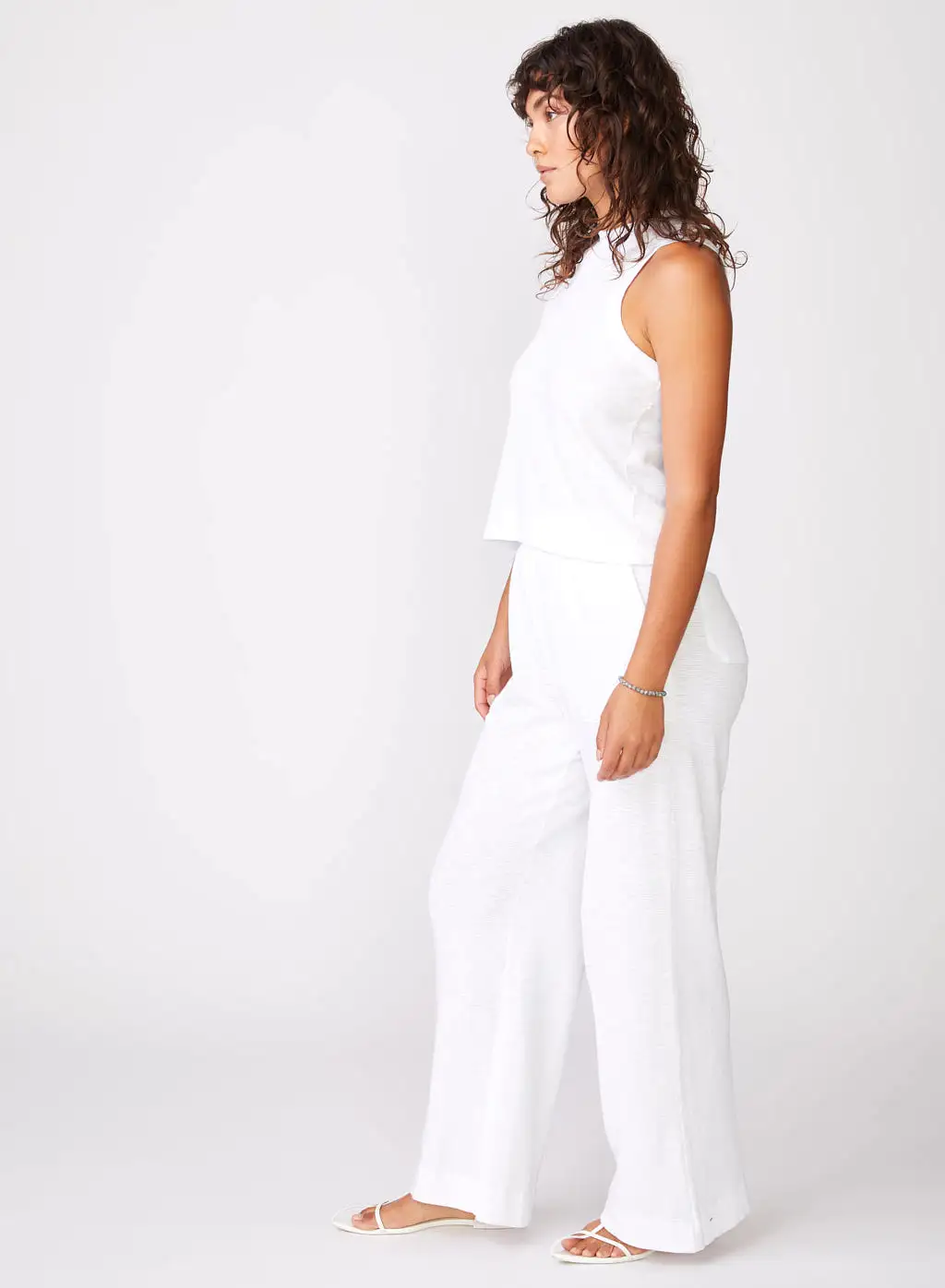 Thermal Slub Carpenter Pant in White