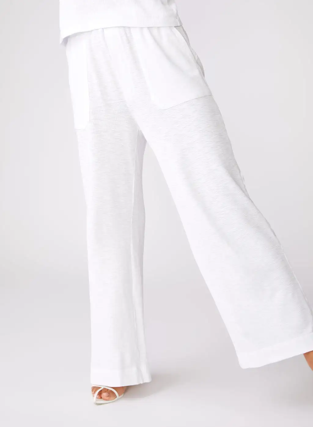 Thermal Slub Carpenter Pant in White