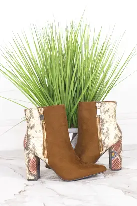 Tobacco and Snake Two tone Bootie