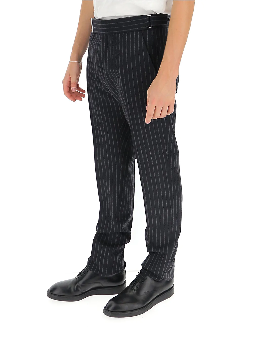 Tom Ford Buckle Detail Pinstriped Pants