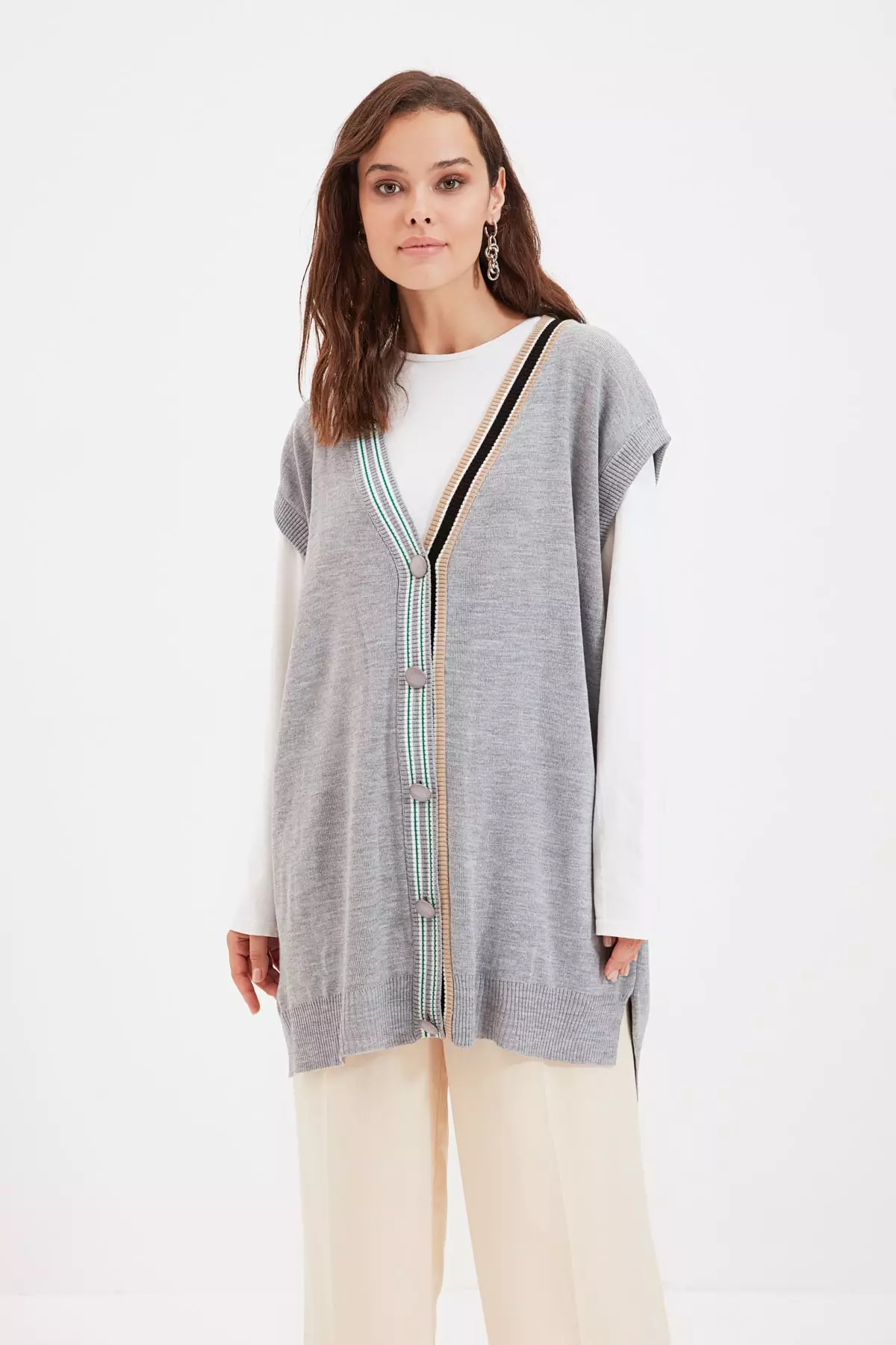 Trendyol MODEST V-Neck Sweater