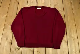 Vintage 1970s Robert Bruce Supreme Orlon Knitted V Neck Sweater / True Vintage / 1970s Sweater / Outdoor / Sweatshirt / Burgundy