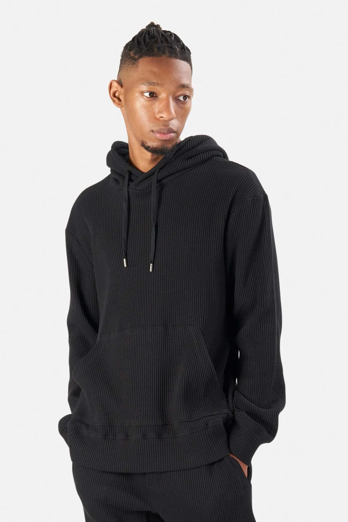 Waffle Hoodie - Black