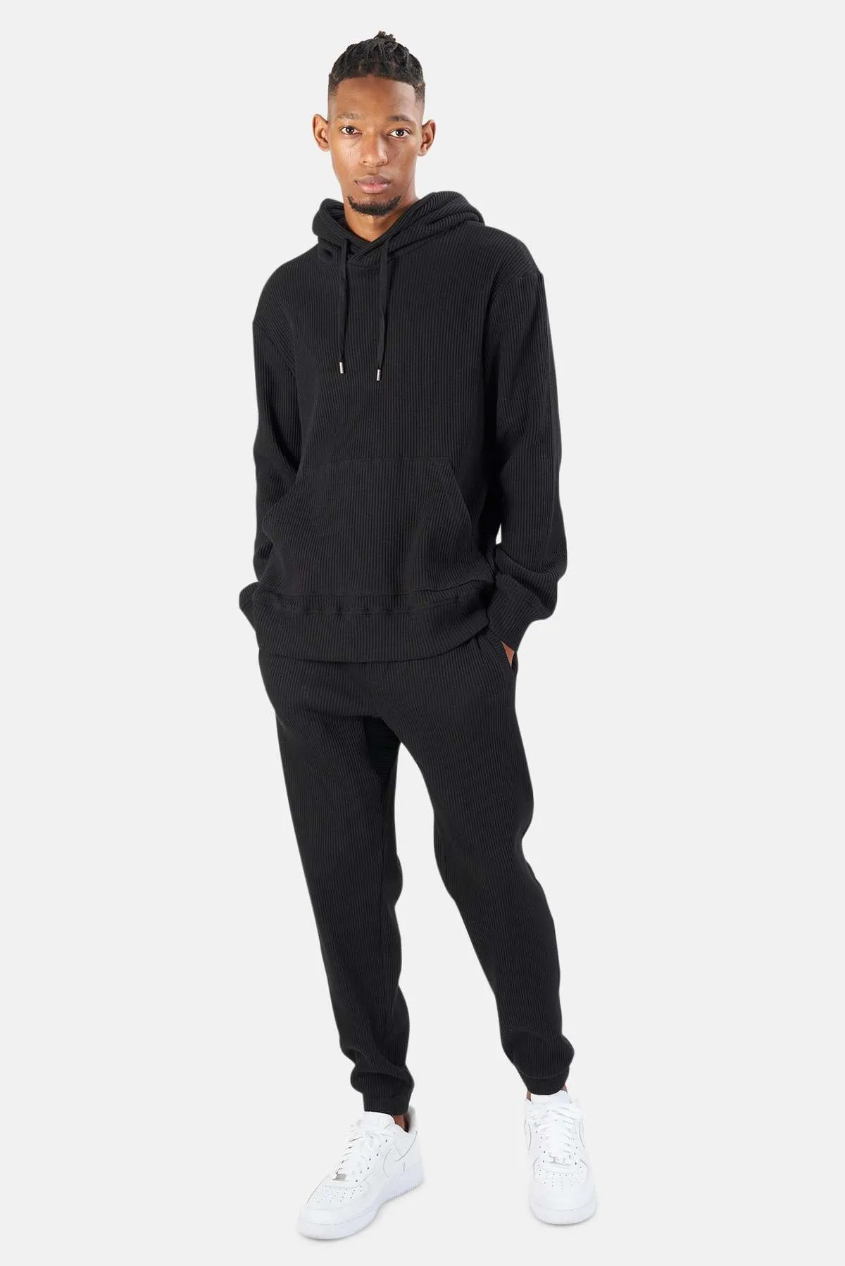 Waffle Hoodie - Black