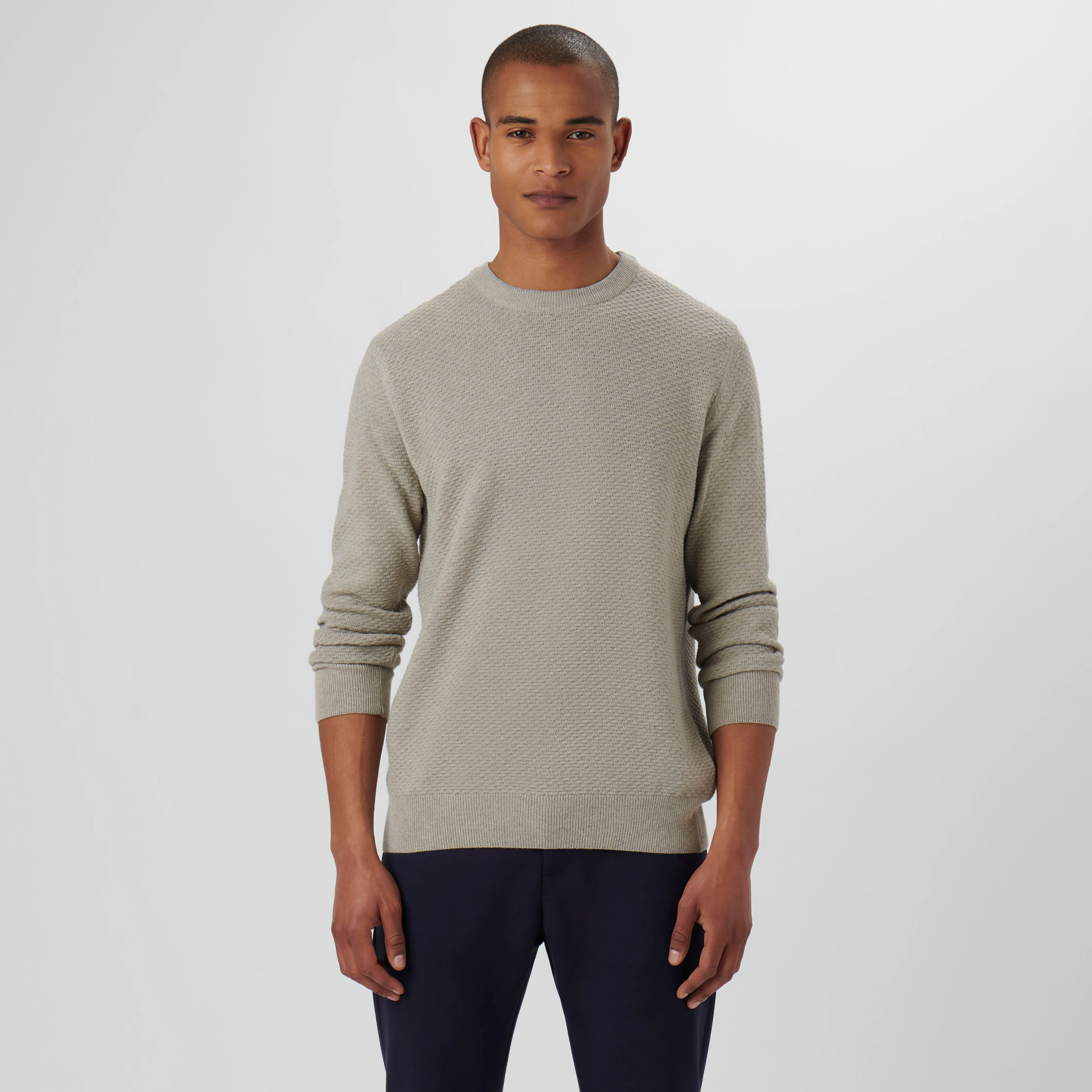 Waffle Stitch Crew Neck Sweater