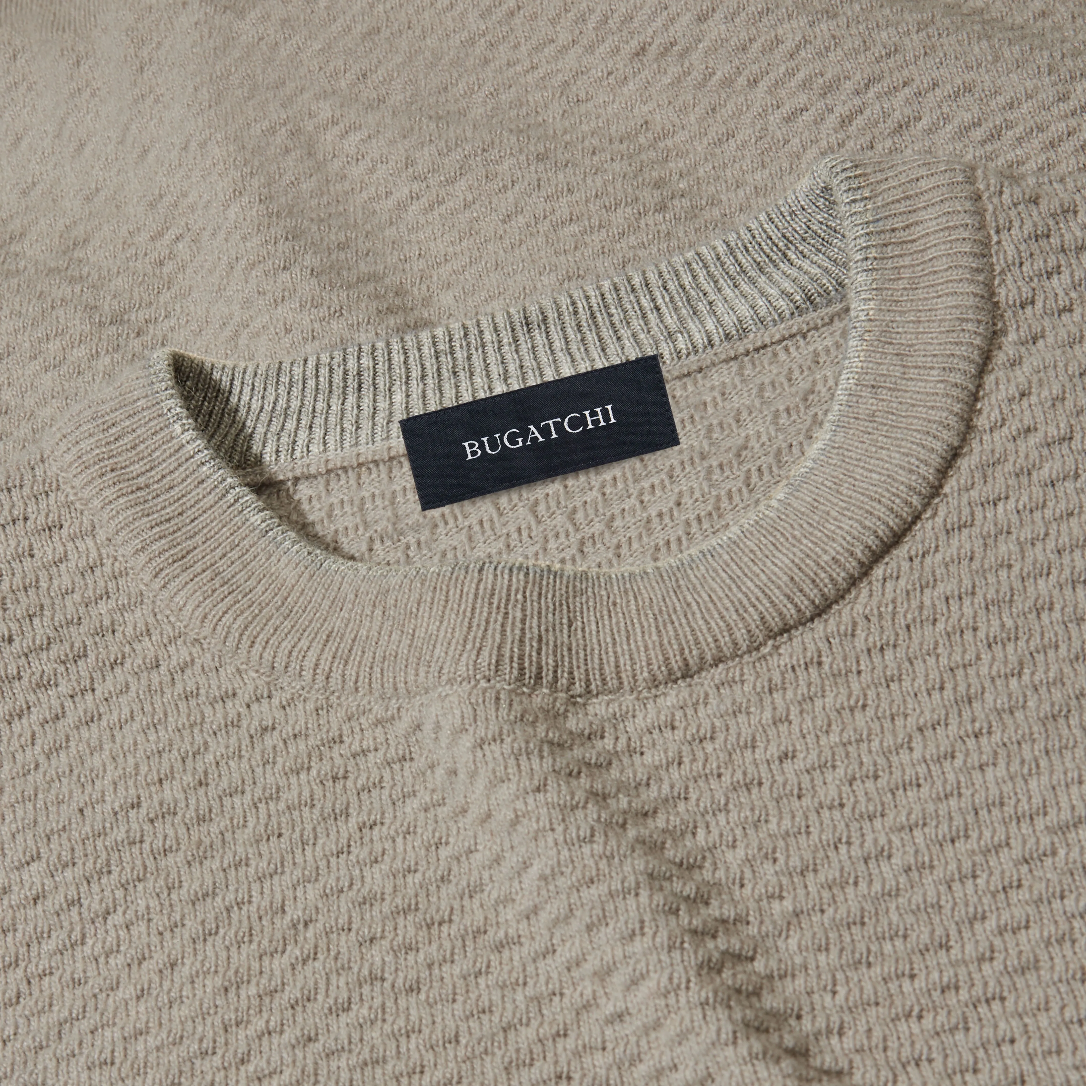 Waffle Stitch Crew Neck Sweater