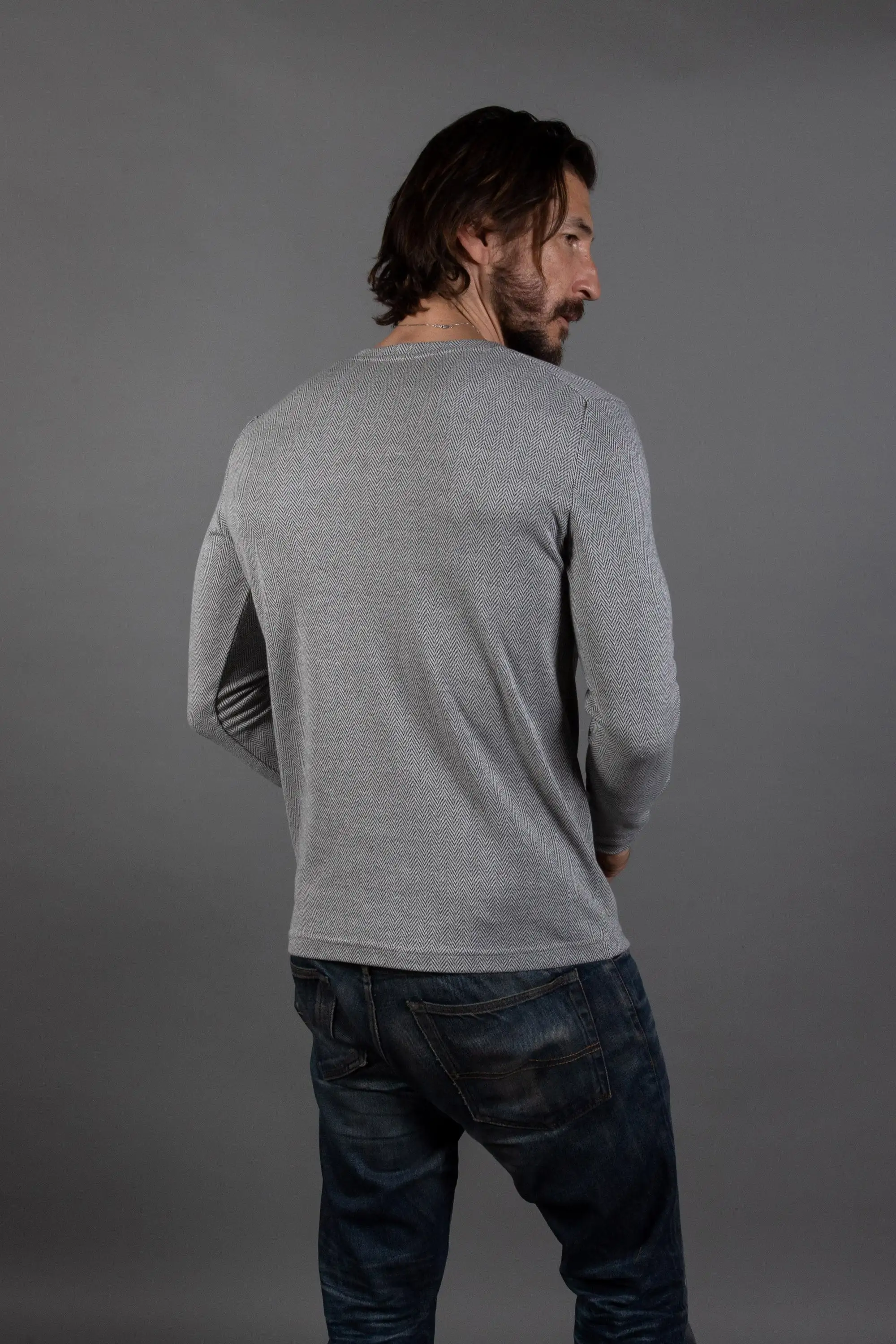 Westin Herringbone V-Neck Sweater