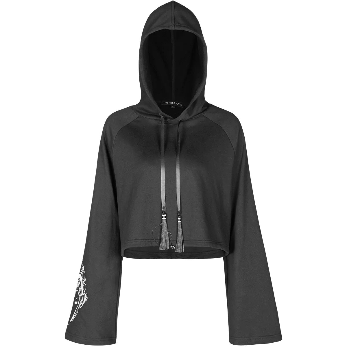 Women‘s Goth Flare Sleeved Hoodies Black