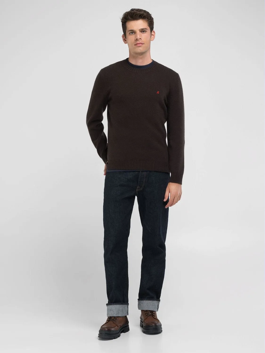 WOOL-BLEND CREW-NECK SWEATER