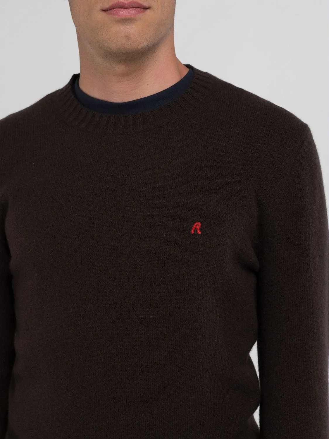 WOOL-BLEND CREW-NECK SWEATER