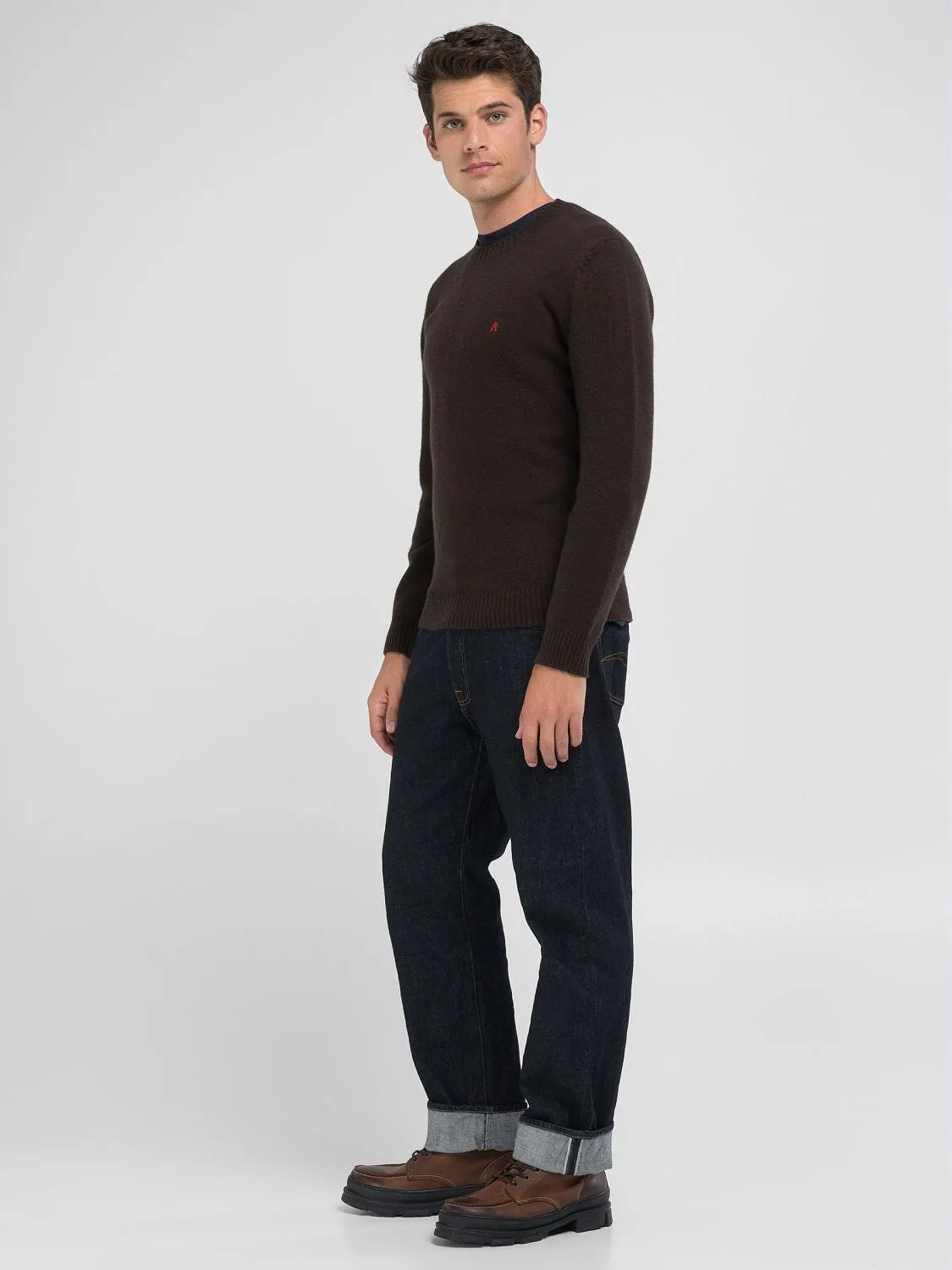 WOOL-BLEND CREW-NECK SWEATER