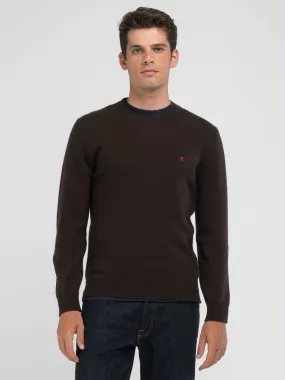 WOOL-BLEND CREW-NECK SWEATER