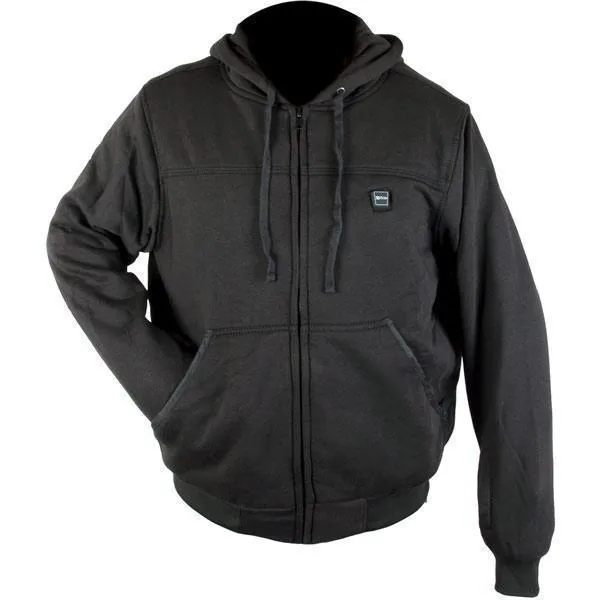 Xelement XS-594 Men's Zipper Front Black Heated Fleece Hoodie