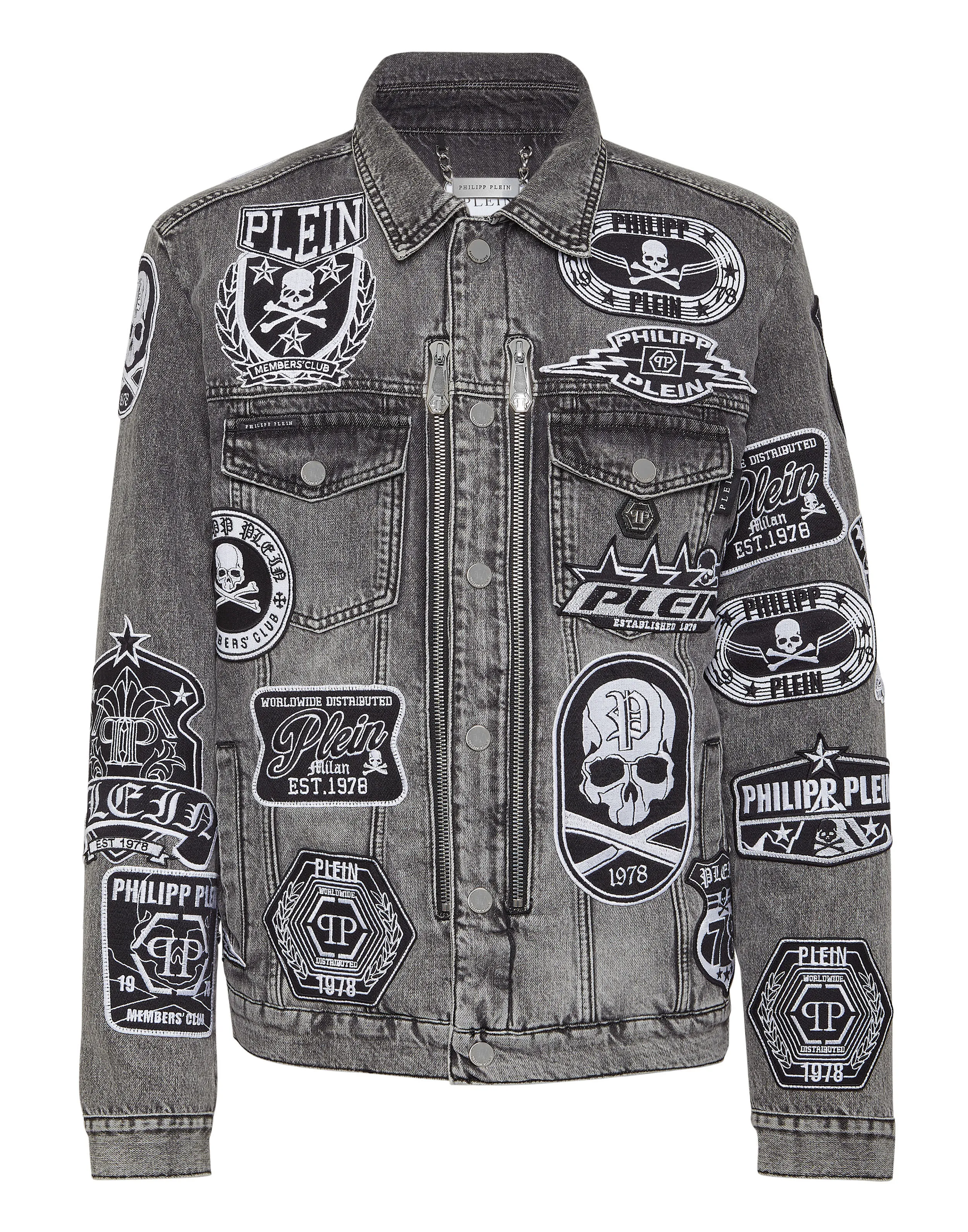 Zipped Denim Jacket Patches